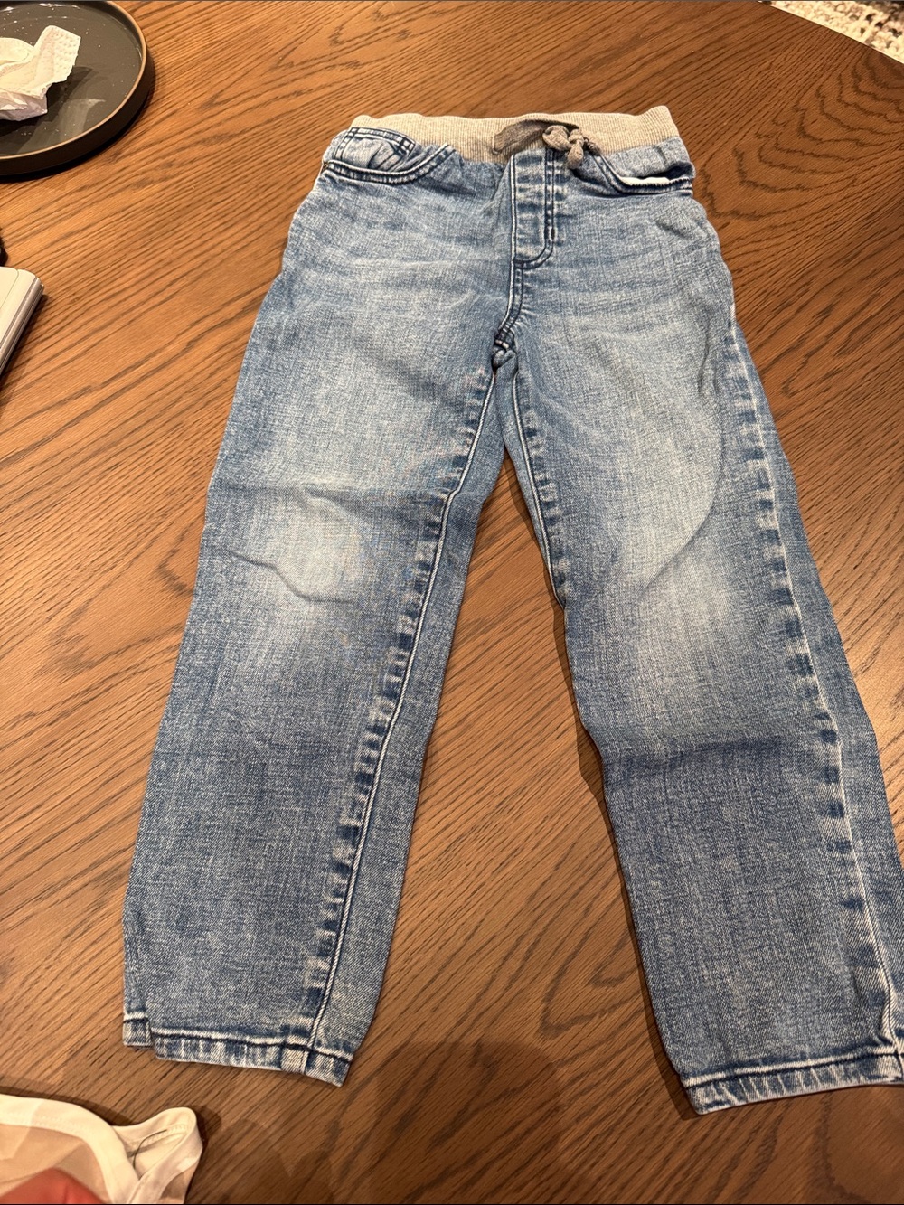 Tucker + Tate Light Blue Kids Denim Jeans with Gray Knit Waistband